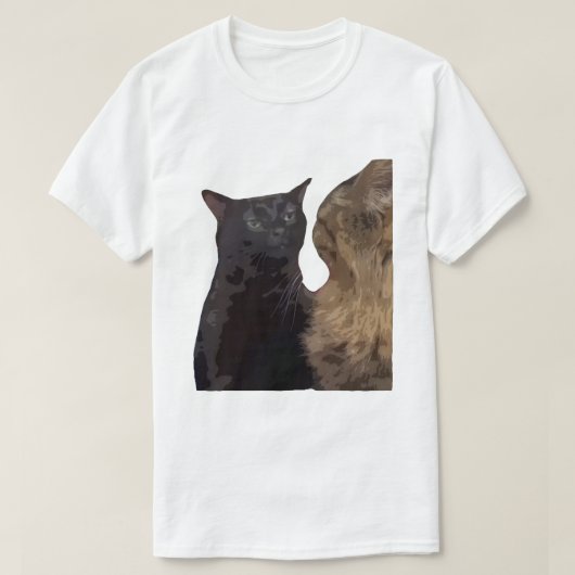 Zwarte Kat Staart Zich Af T-shirt (Design voorkant)