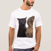 Zwarte Kat Staart Zich Af T-shirt (Voorkant)