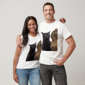 Zwarte Kat Staart Zich Af T-shirt (Unisex)
