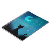 zwarte kat Starry sky Notitieboek (Linkerzijde)