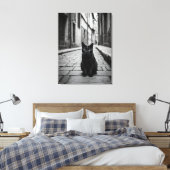 Zwarte Kat Steeg Canvas Muurkunst Afdruk (Insitu (Slaapkamer))