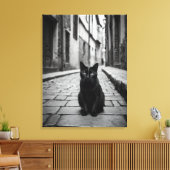 Zwarte Kat Steeg Canvas Muurkunst Afdruk (Insitu (Woonkamer))