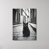 Zwarte Kat Steeg Canvas Muurkunst Afdruk (Voorkant)