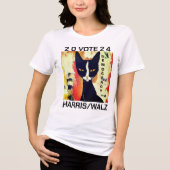 Zwarte Kat Stem Op Harris/Watz T-Shirt (Voorkant)