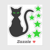 Zwarte Kat Sterren Vinyl Stickers (Vel)