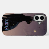 Zwarte Kat Sterrennacht Hemelse Katachtige Kunstca Case-Mate iPhone Case (Achterkant (horizontaal))