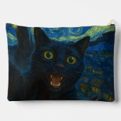 Zwarte Kat Sterrennacht Van Gogh Kat Selfie Etui (Achterkant)