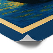 Zwarte kat Sterrennacht Van Gogh Poster (Hoek)