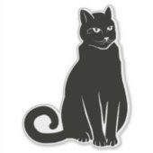 Zwarte kat sticker (Voorkant)