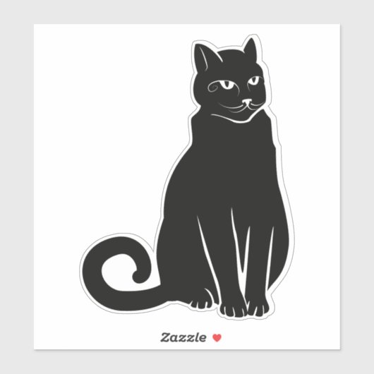 Zwarte kat sticker (Vel)