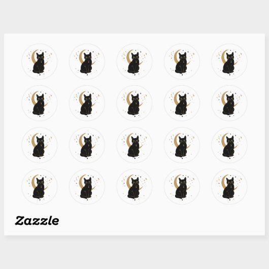 Zwarte kat sticker (Vel)