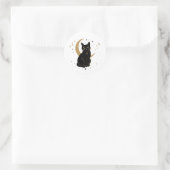 Zwarte kat sticker (Tas)