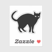 Zwarte kat sticker (Vel)