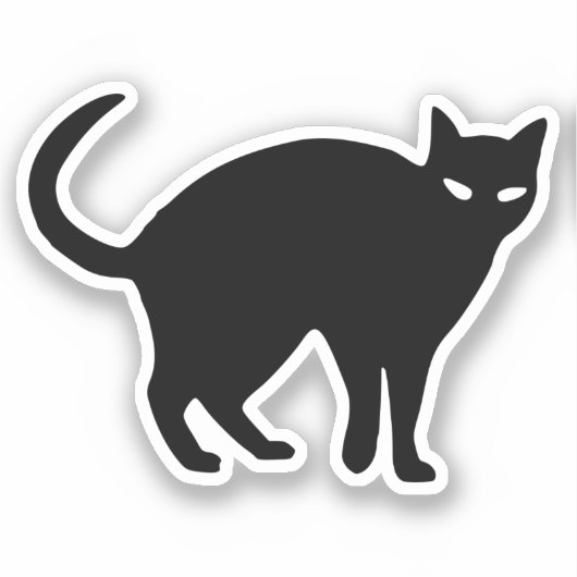 Zwarte kat sticker (Voorkant)