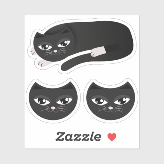 Zwarte kat sticker (Vel)