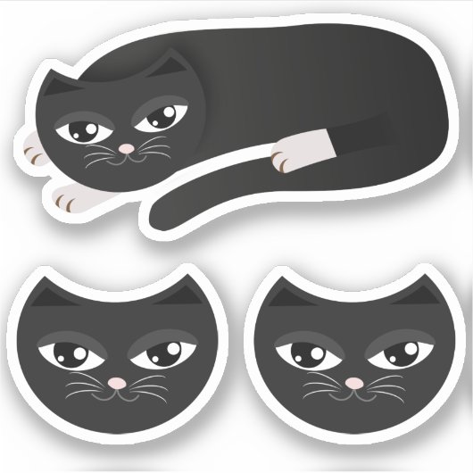 Zwarte kat sticker (Voorkant)