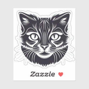 Zwarte kat sticker