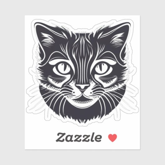 Zwarte kat sticker (Vel)