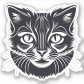Zwarte kat sticker (Voorkant)