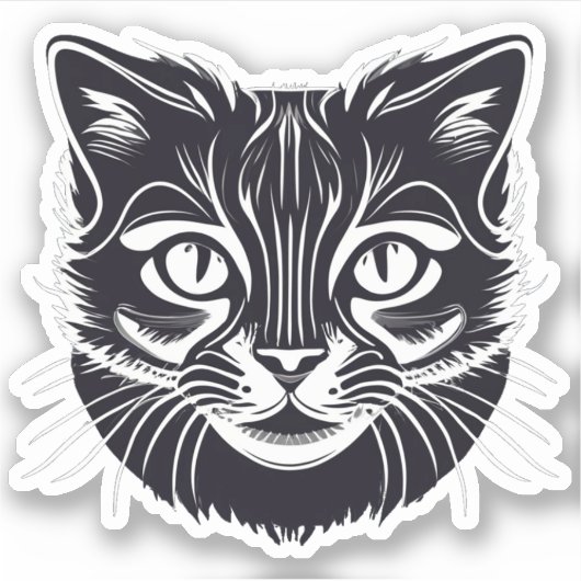 Zwarte kat sticker (Voorkant)