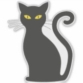 Zwarte kat sticker (Voorkant)