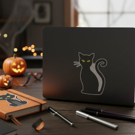 Zwarte kat sticker