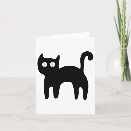 Zwarte Kat Sticker Sticker 1 Kaart (Voorkant)