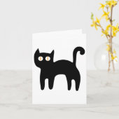 Zwarte Kat Sticker Sticker 1 Kaart (Gele Bloem)