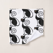 zwarte kat-stijl bad handdoek (Wasdoekje)