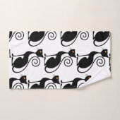 zwarte kat-stijl bad handdoek (Handdoek)