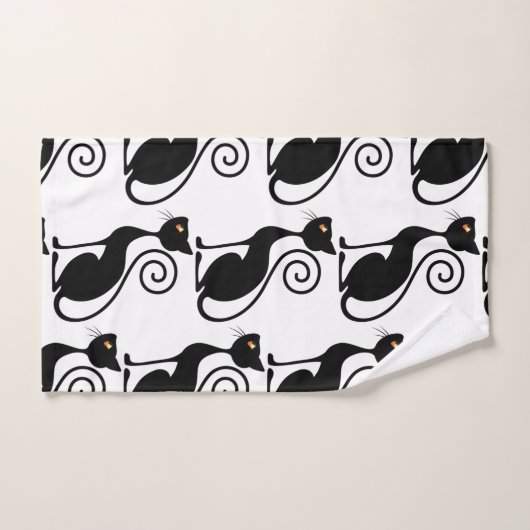  zwarte kat-stijl bad handdoek (Handdoek)