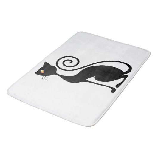 zwarte kat-stijl badmat (Gekanteld)