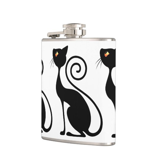  zwarte kat-stijl heupfles (Links)