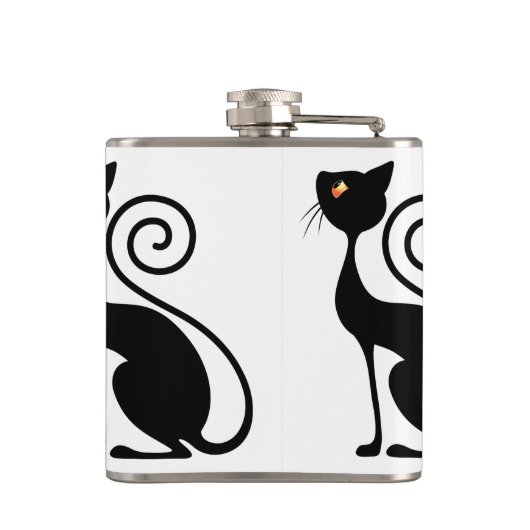  zwarte kat-stijl heupfles (Achterkant)