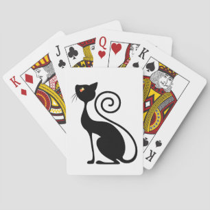 zwarte kat-stijl pokerkaarten
