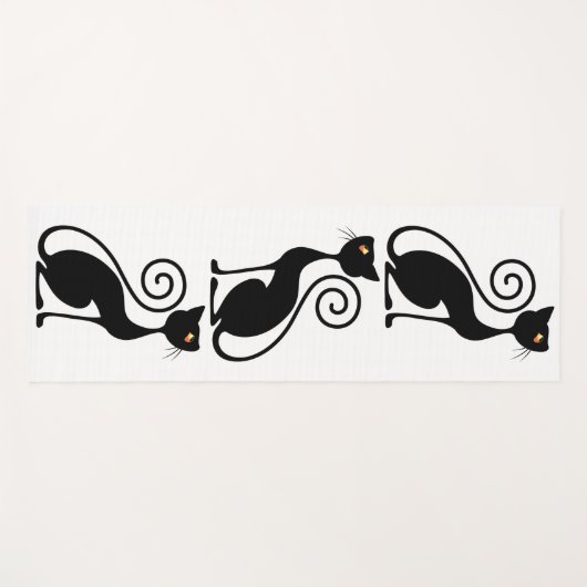 zwarte kat-stijl yogamat (Voorkant (horizontaal))
