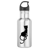 Zwarte kat, stijlvol Kat Waterfles (Voorkant)