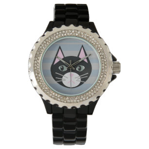 Zwarte kat, strepen horloge