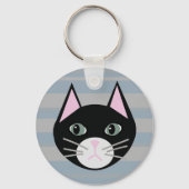 Zwarte kat, strepen sleutelhanger (Achterkant)