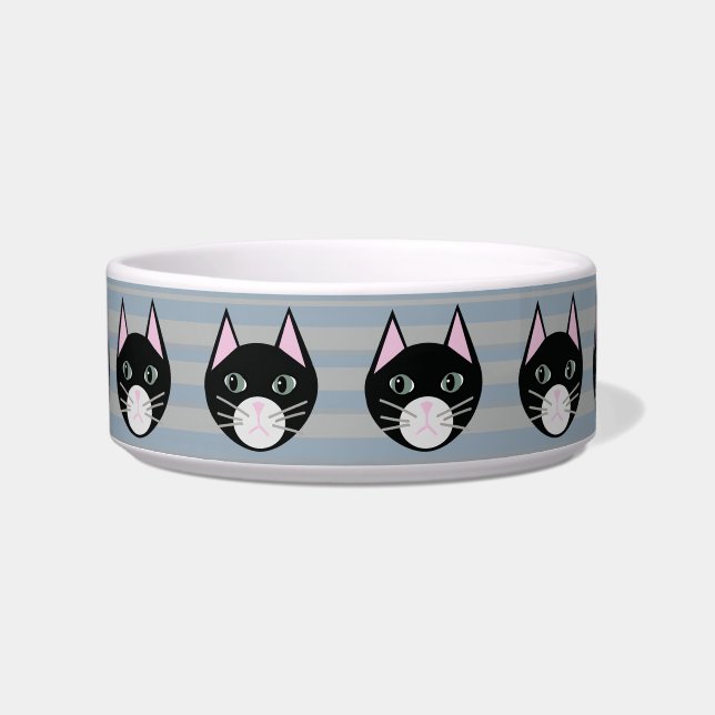 Zwarte Kat, Strepen Voerbakje (Voorkant)