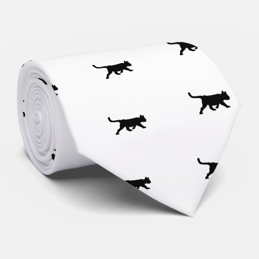 Zwarte kat stropdas (Opgerold)