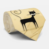 Zwarte kat stropdas (Opgerold)