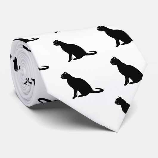 Zwarte kat stropdas (Opgerold)