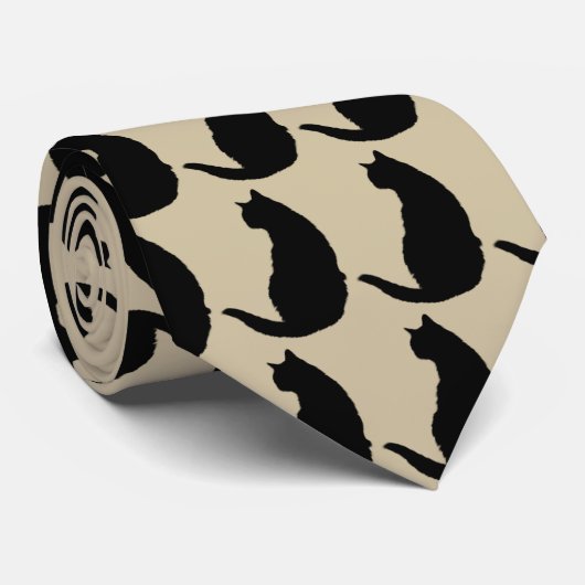 Zwarte kat stropdas (Opgerold)