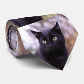 zwarte kat stropdas (Opgerold)