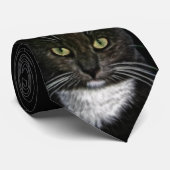 Zwarte kat stropdas (Opgerold)