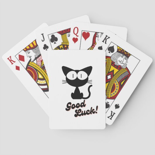 Zwarte kat & "Succes" Pokerkaarten (Achterkant)