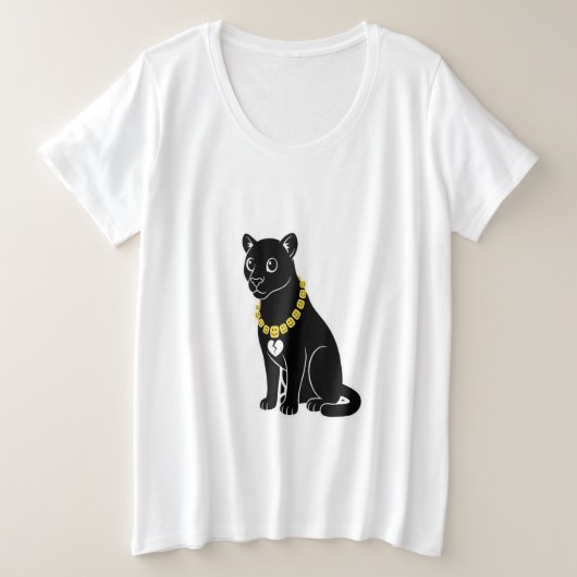 Zwarte Kat Swag Grote Maat T-shirt (Design voorkant)