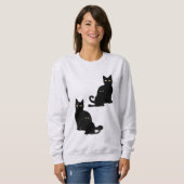 Zwarte kat sweatshirt (Voorkant volledig)
