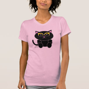 Zwarte kat t-shirt